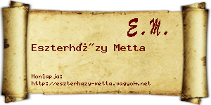 Eszterházy Metta névjegykártya